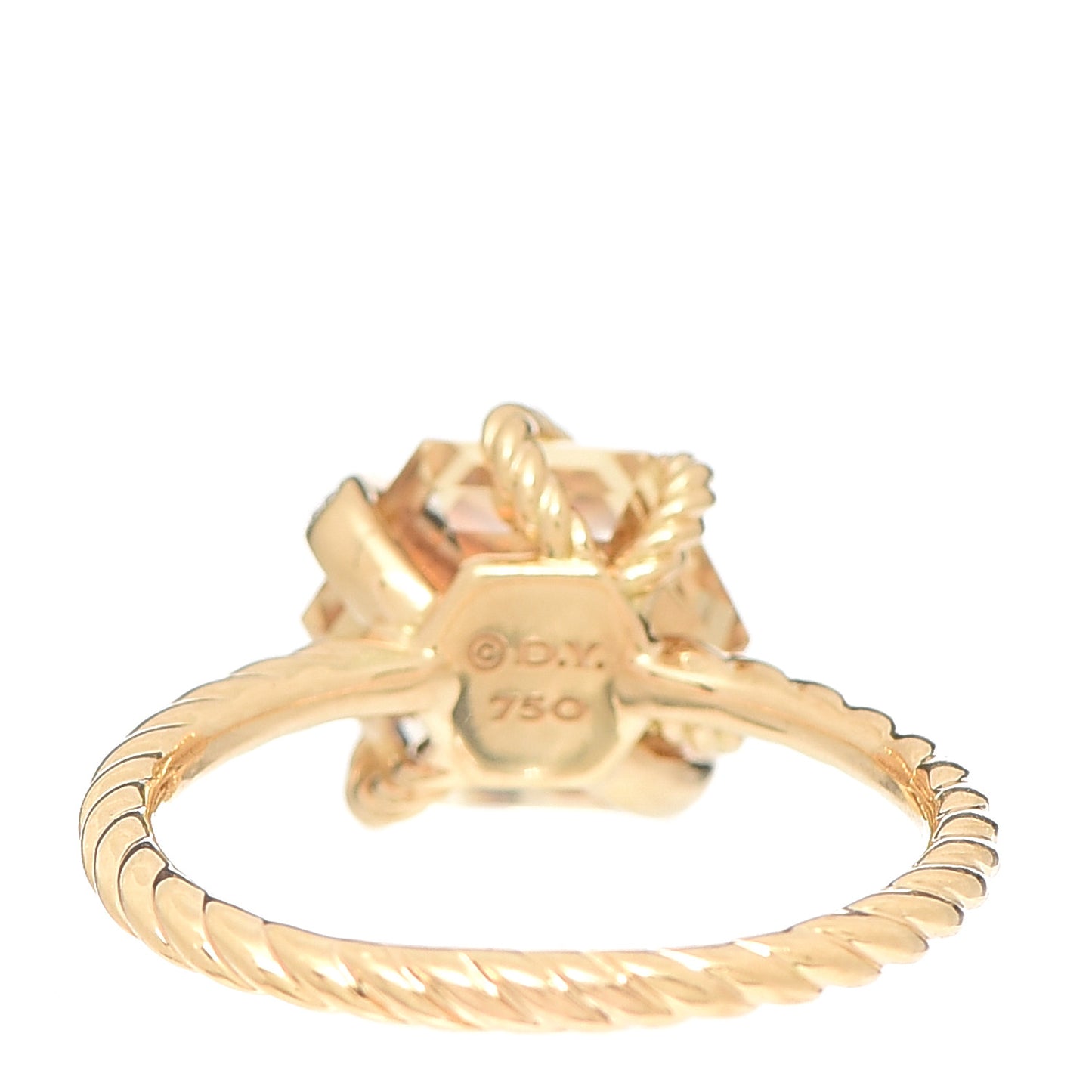 18K Yellow Gold Champagne Citrine Diamond 10mm Cable Wrap Ring 59 8.75