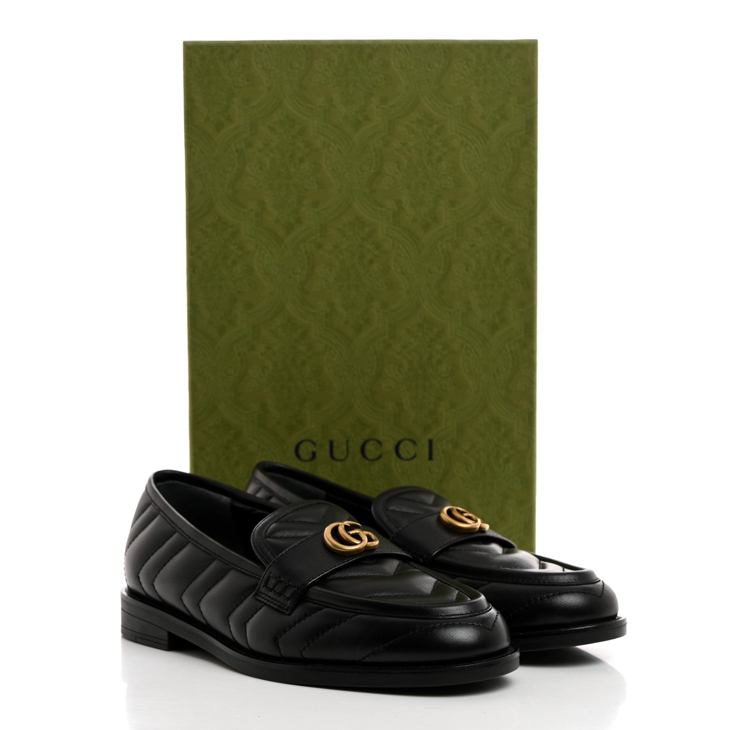 Gucci Nappa Matelasse Double G Marmont Loafers 35.5 Black 9 of 9