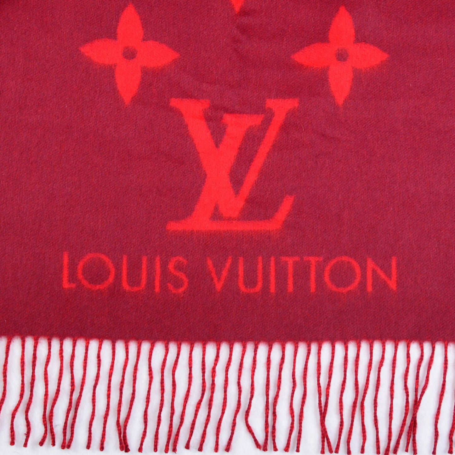 Cashmere Monogram Reykjavik Scarf Cherry