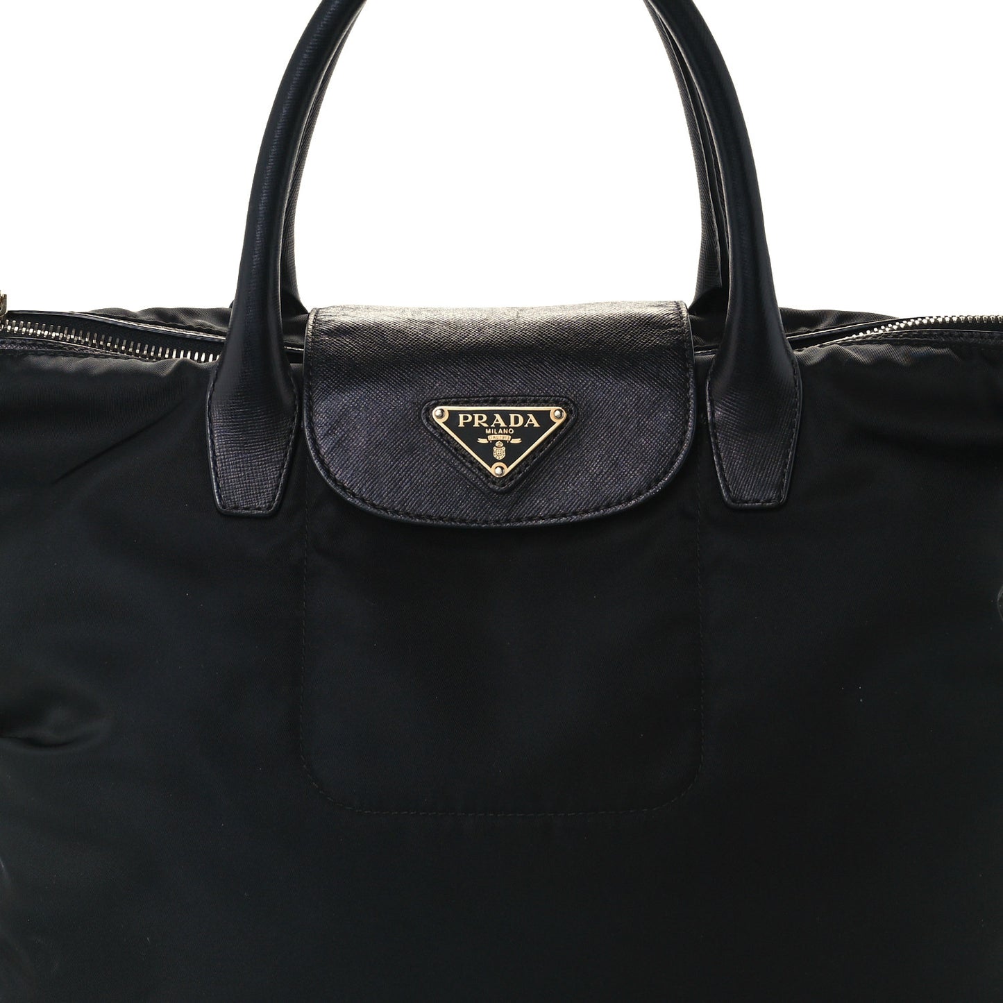 Tessuto Nylon Saffiano Tote Black