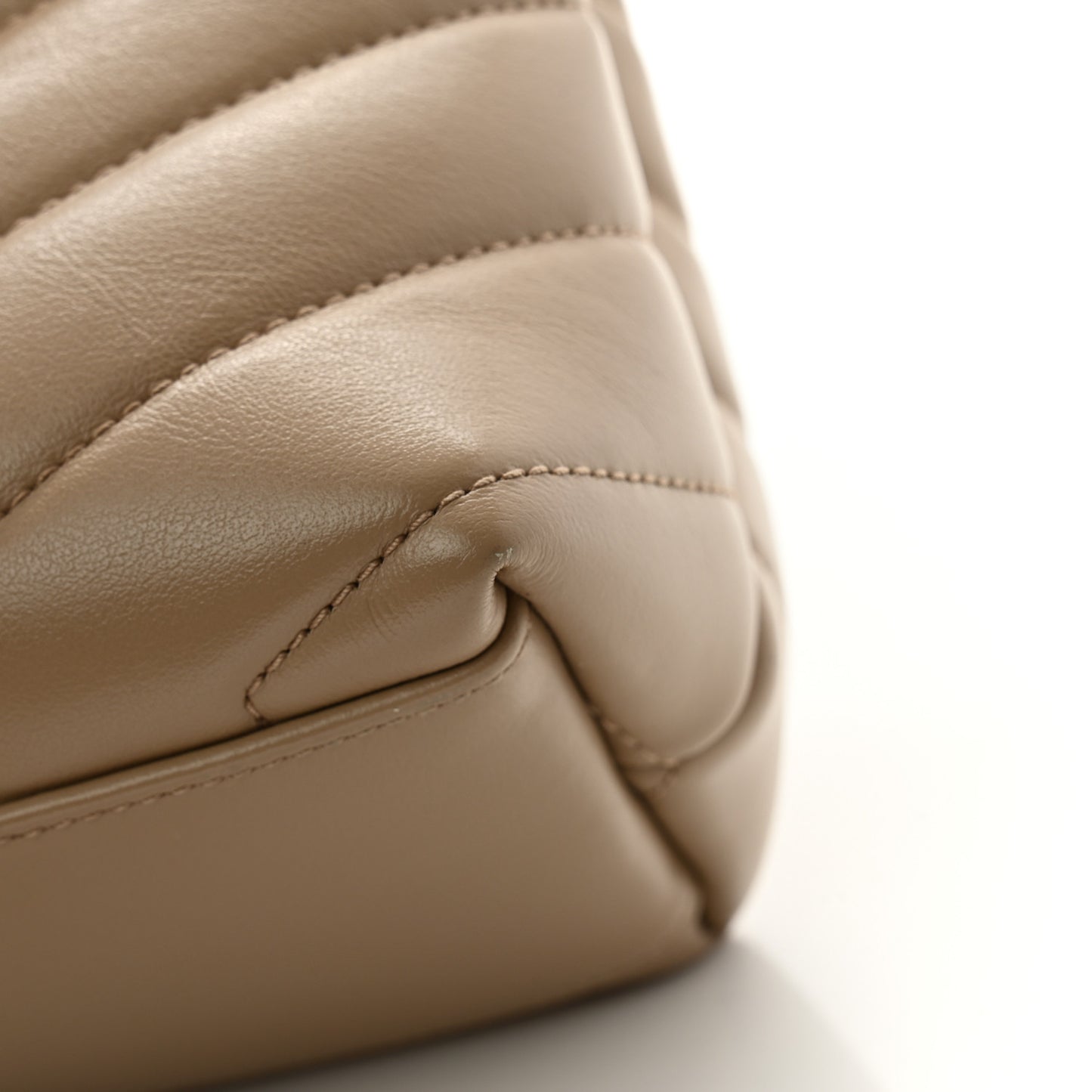 Calfskin Y Quilted Monogram Small Loulou Chain Satchel Dark Beige