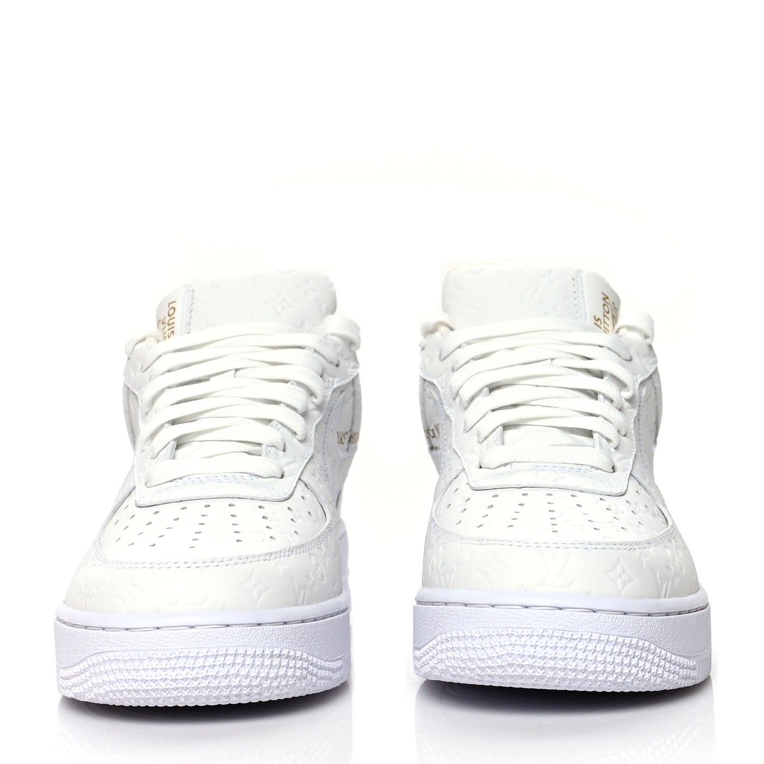Louis Vuitton X NIKE AIR FORCE 1 Calfskin Monogram Mens Low Top Sneakers 7.5 White 2 of 15