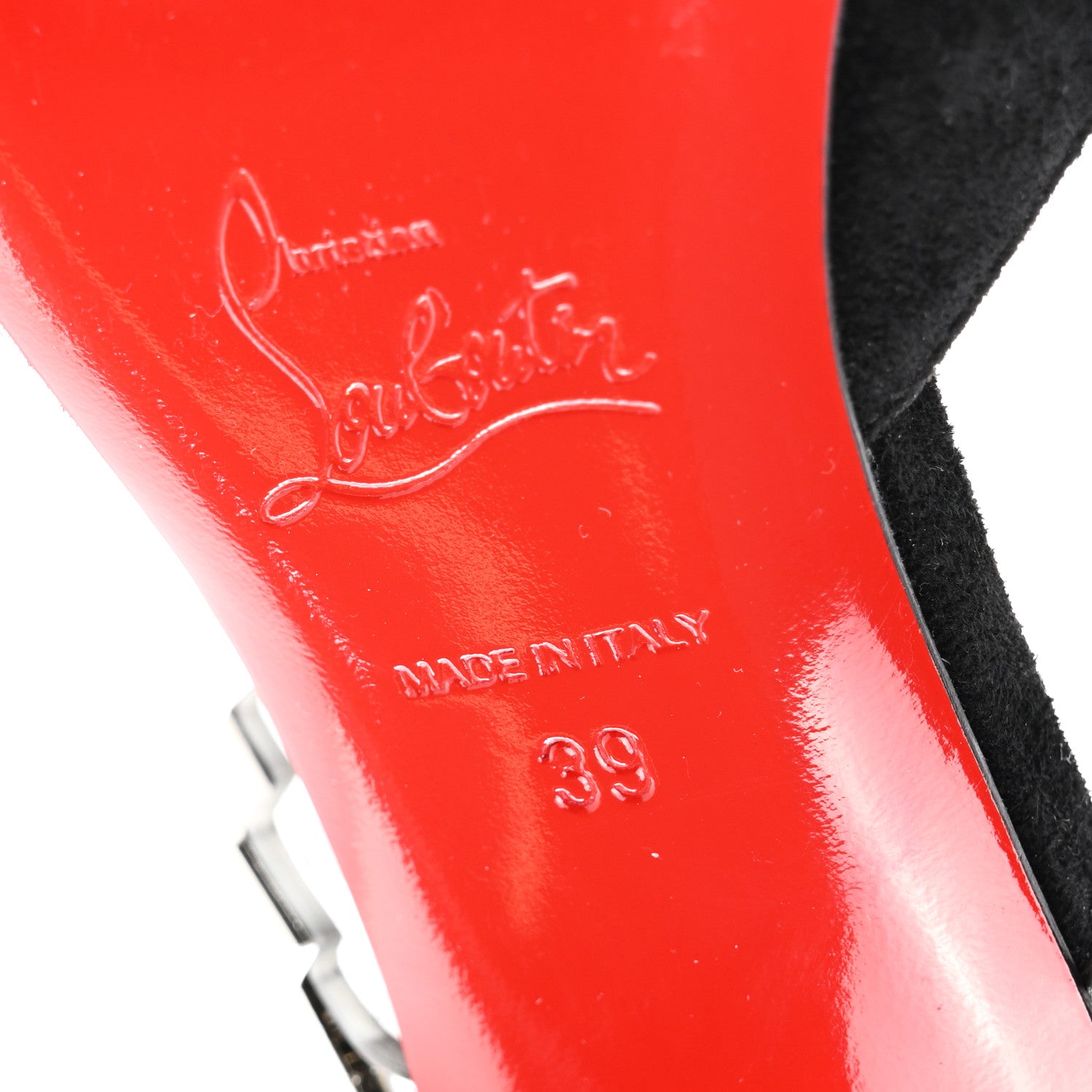 Christian Louboutin Veau Velours Specchio Planet Choc 80 Mule 39 Black 6 of 7