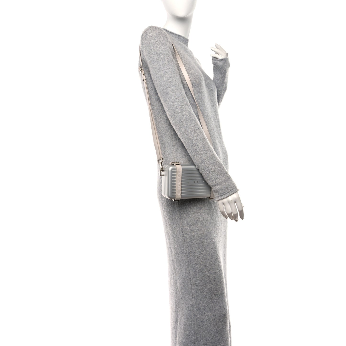 X RIMOWA Aluminum Personal Clutch On Strap Silver