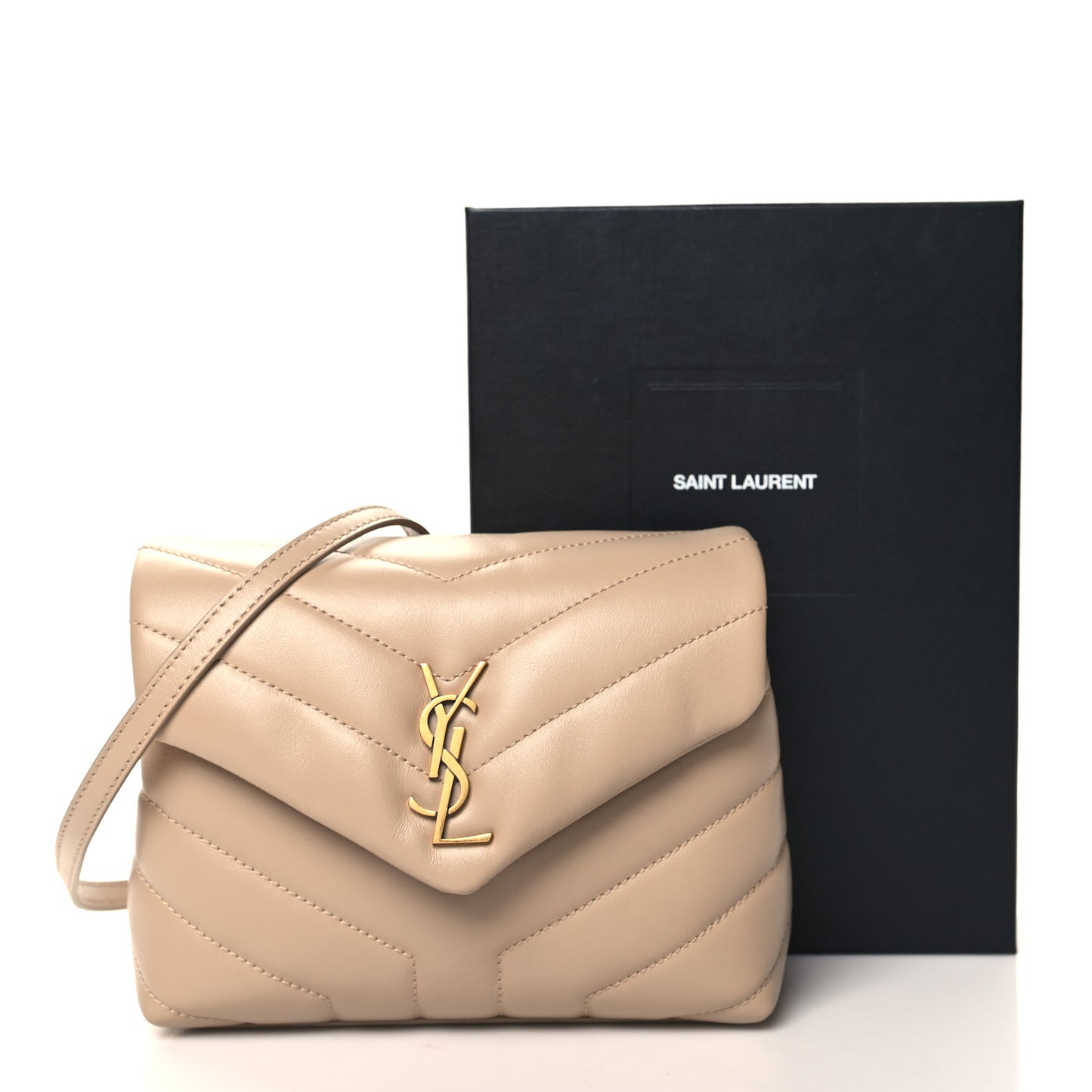 Calfskin Y Quilted Monogram Toy Loulou Crossbody Bag Dark Beige