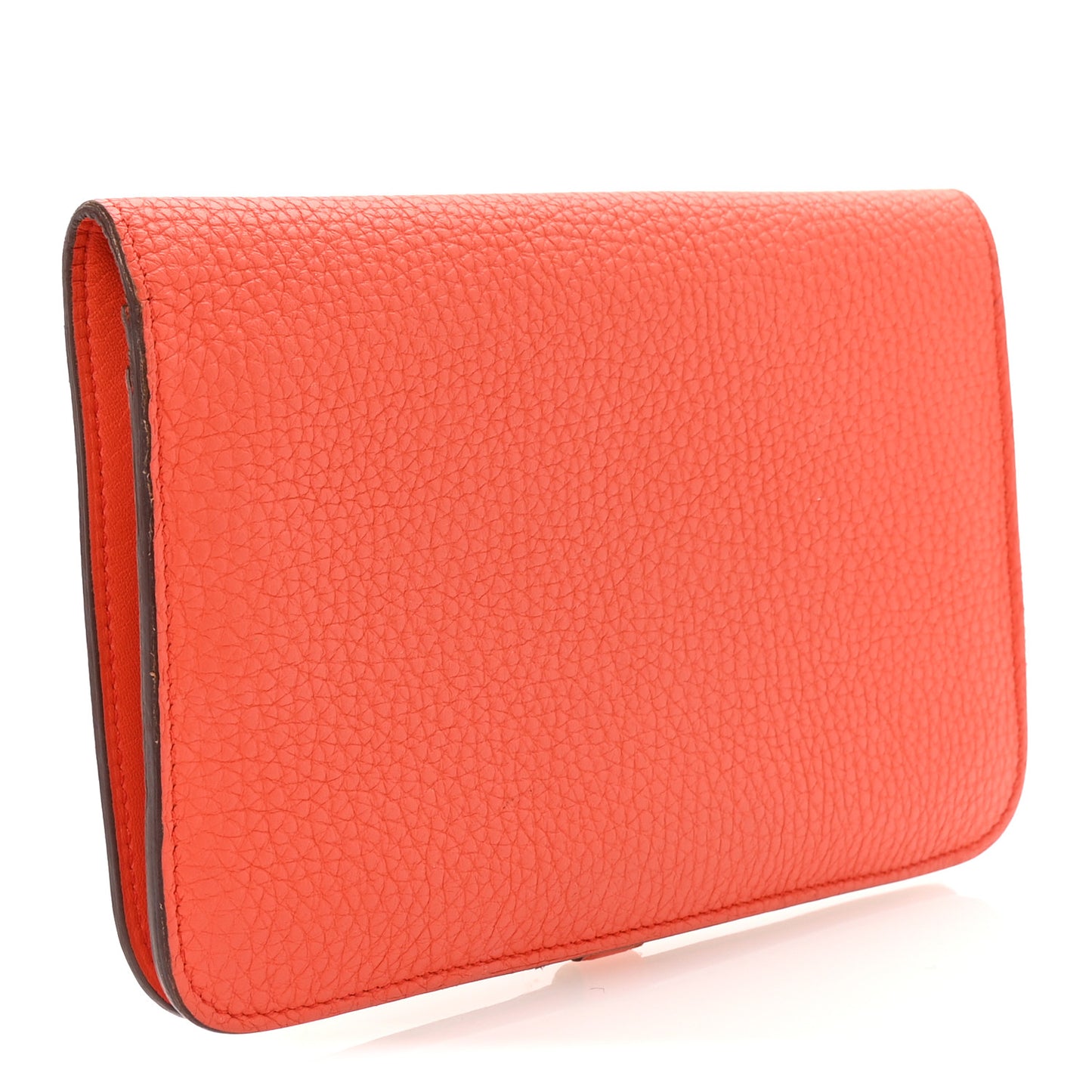 Togo Dogon Duo Wallet Orange Poppy Rose Candy