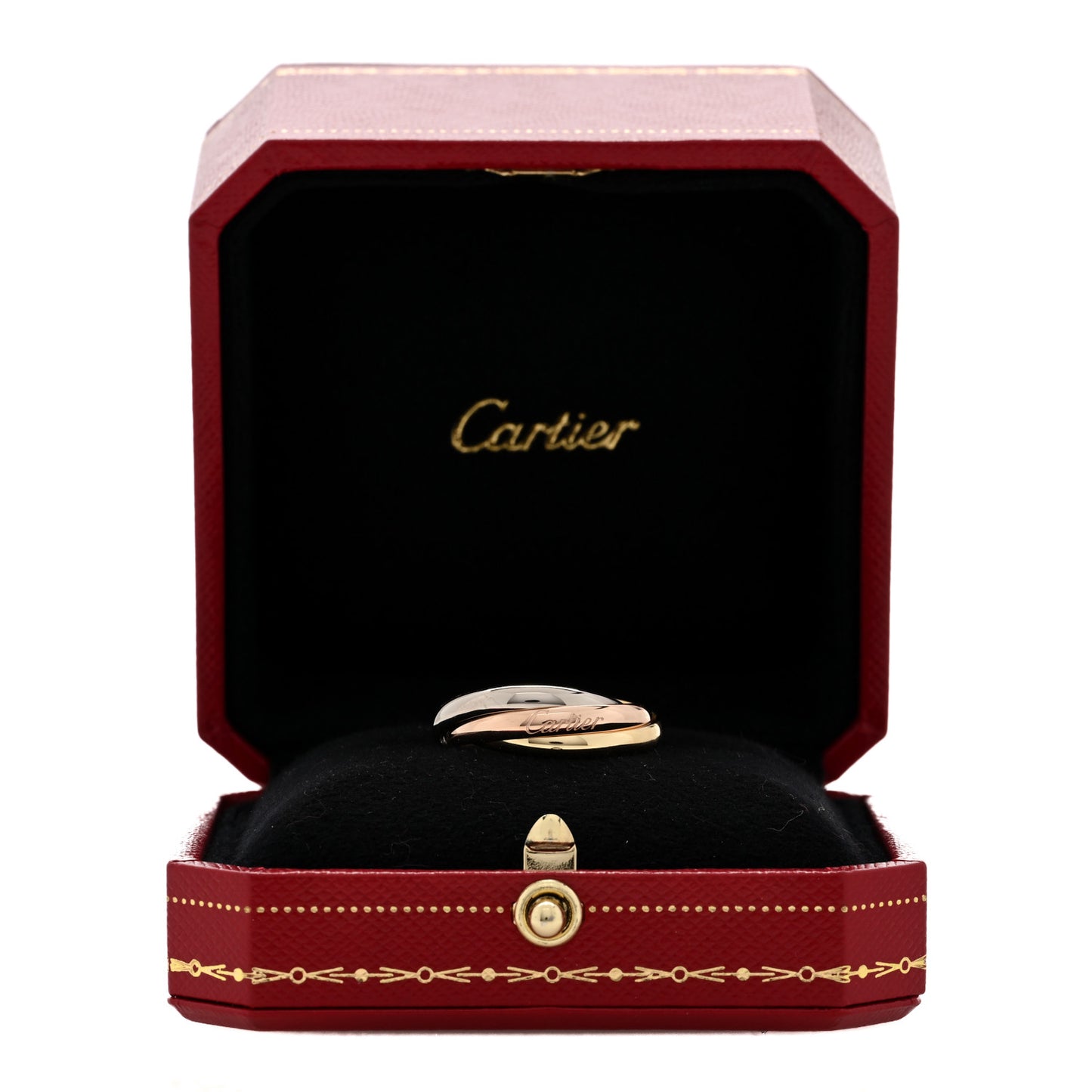 18K Pink Yellow White Gold Small Trinity Ring 56 7.5