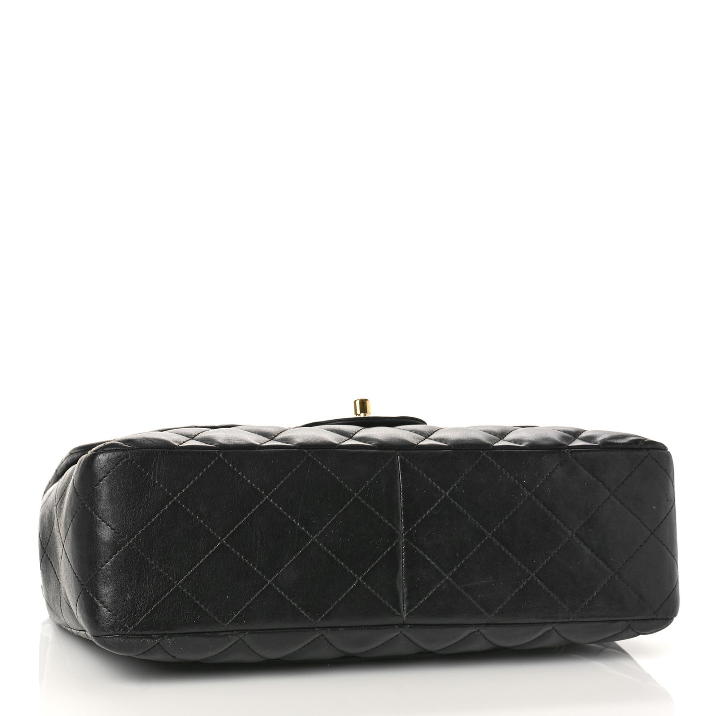 Lambskin Quilted Jumbo Single Flap Black
