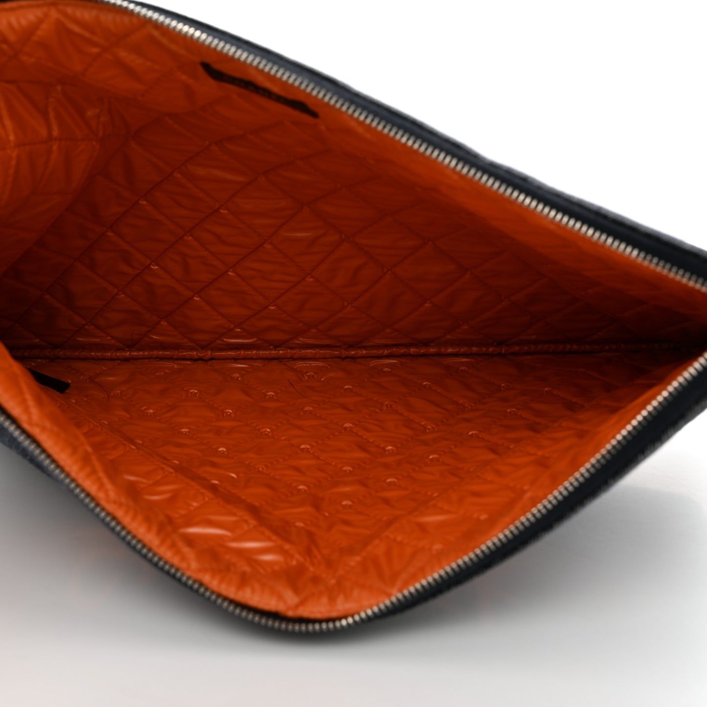 Denim Large Deauville Pouch Clutch Blue Orange