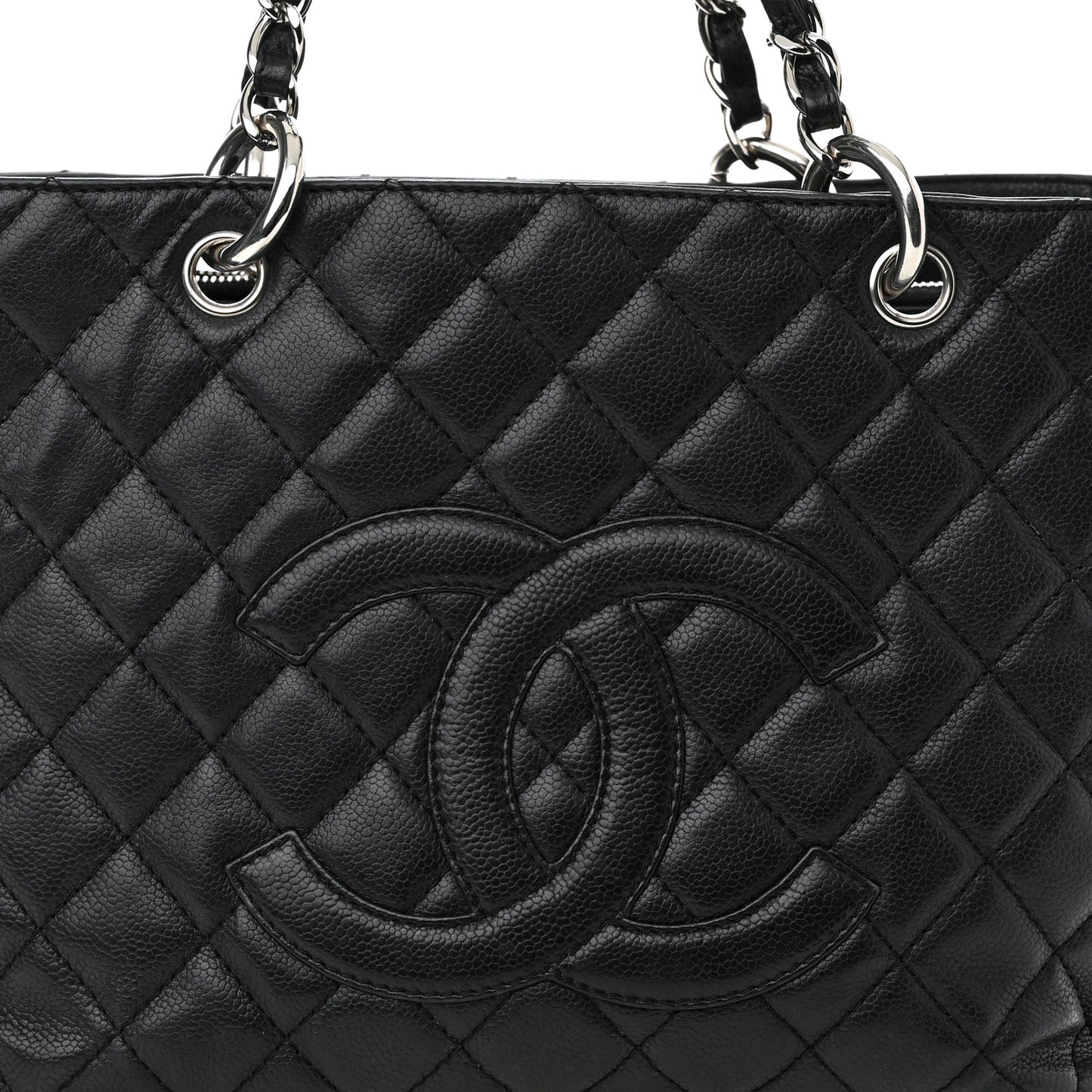 Caviar Quilted Grand Shopping Tote GST Black