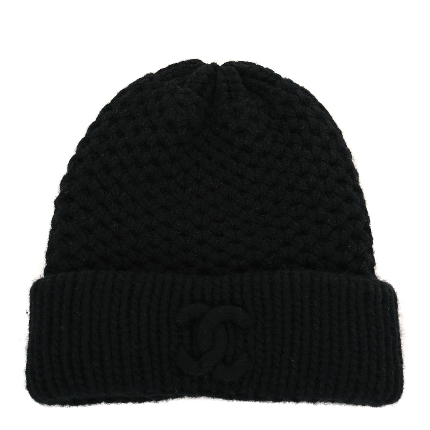 Chanel Cashmere CC Beanie Hat Black 1 of 3