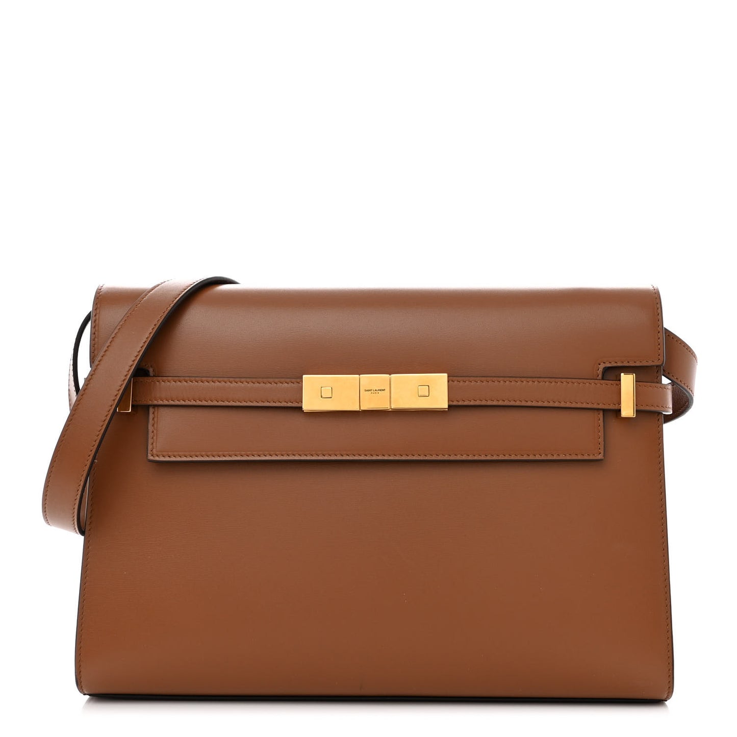 Smooth Calfskin Small Manhattan Shoulder Bag Cognac