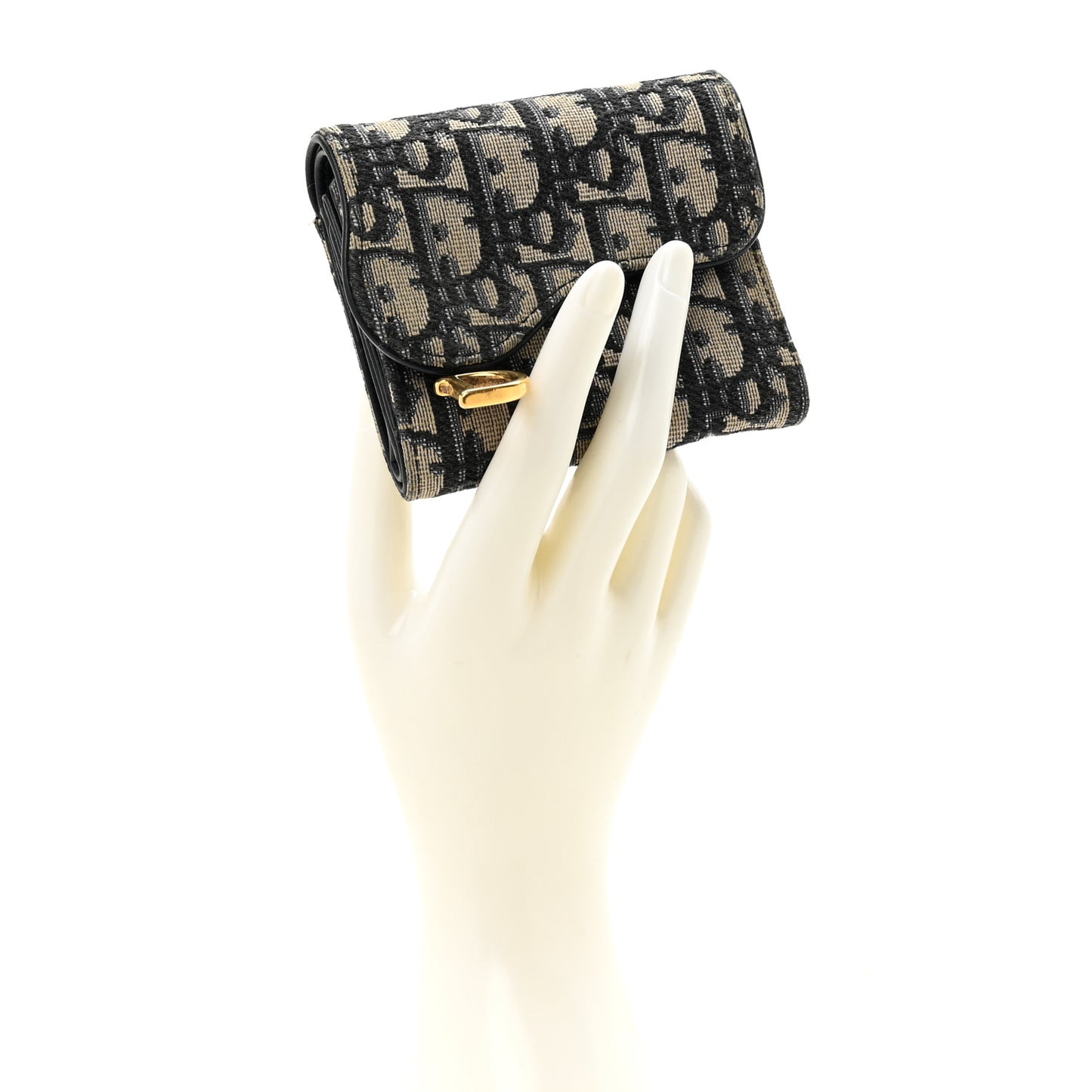 Oblique Saddle Lotus Wallet Blue