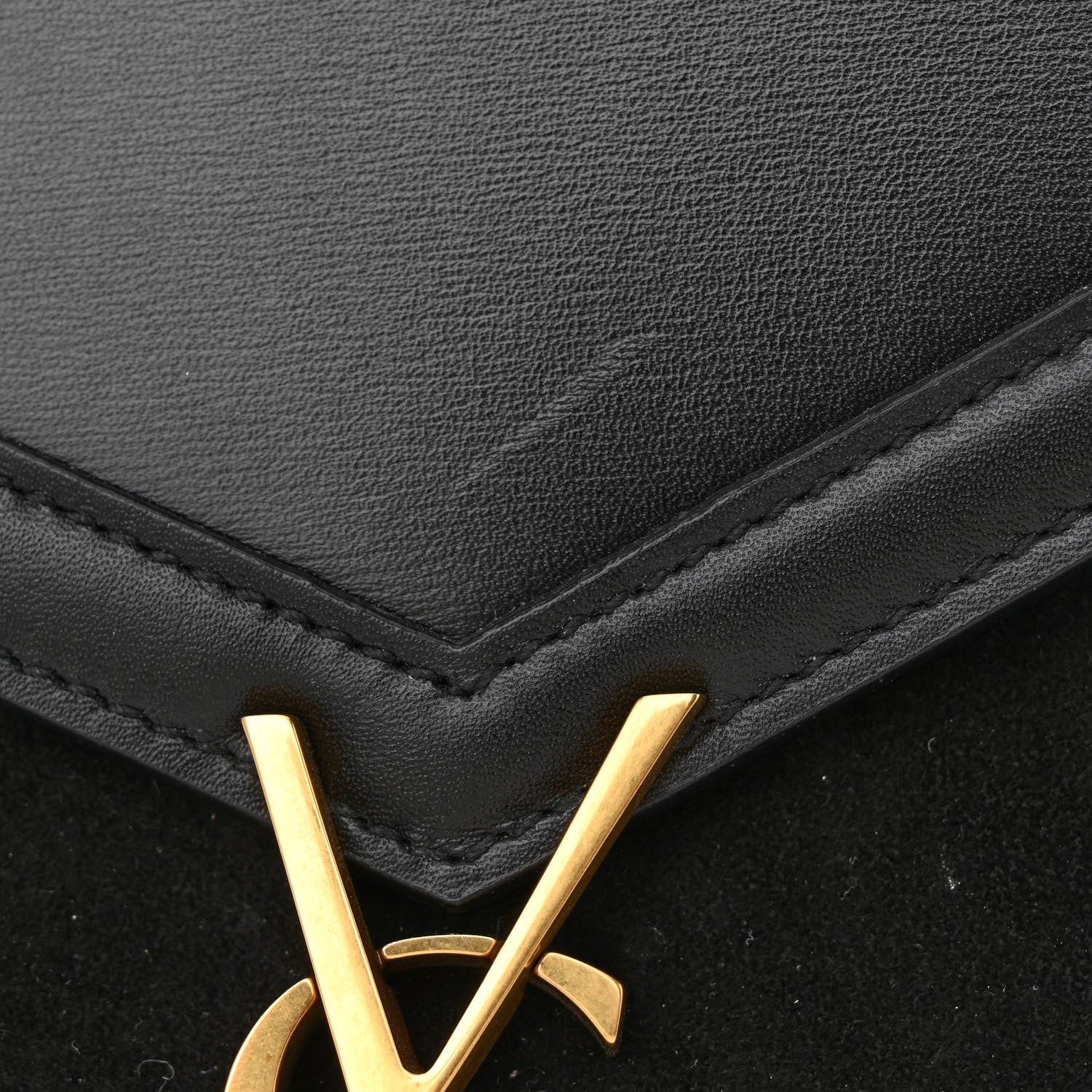 Saint Laurent Kid Scamosciato Smooth Calfskin Medium Classic Monogram Cassandra Top Handle Black Rouge Legion 11 of 12