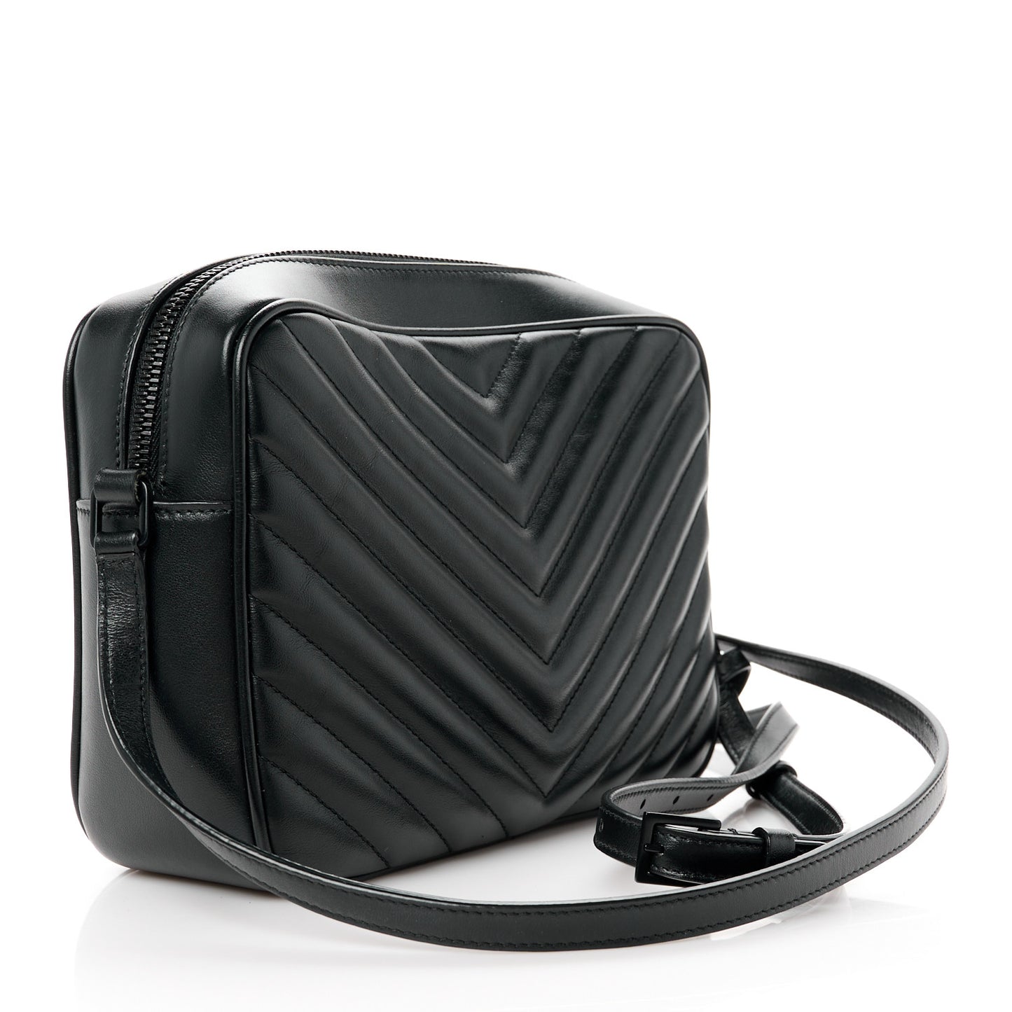Calfskin Matelasse Monogram Monochrome Lou Camera Bag Black
