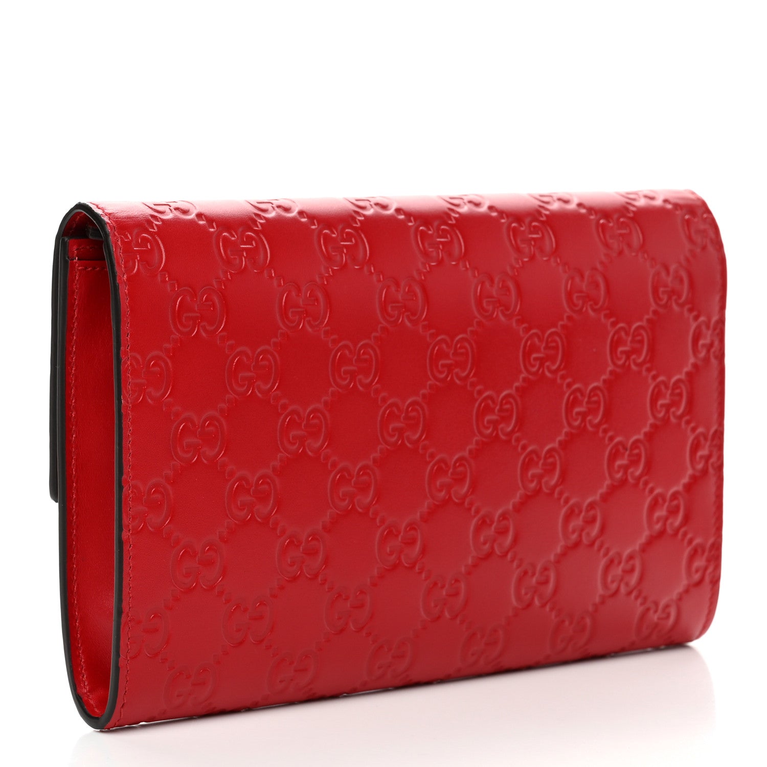 Gucci Guccissima Padlock Clutch Hibiscus Red 3 of 8