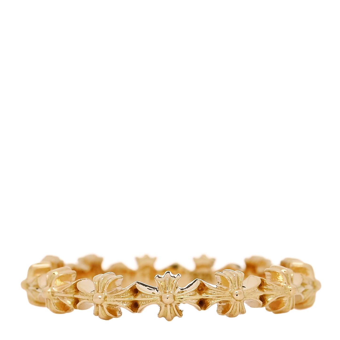 18K Yellow Gold Tiny E CH Plus Band Ring 58 8.25