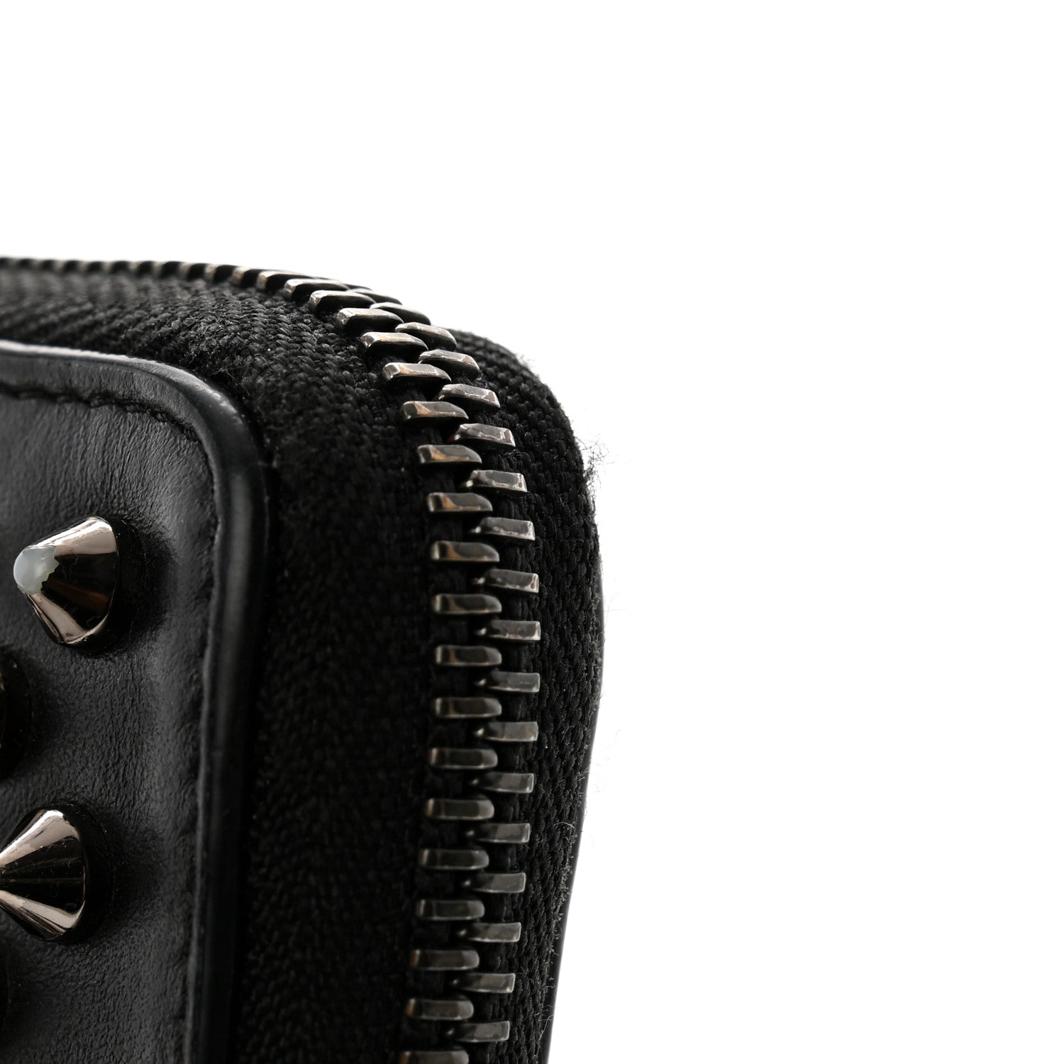 Christian Louboutin Calfskin Panettone Spiked Zip Around Wallet Black 12 of 13