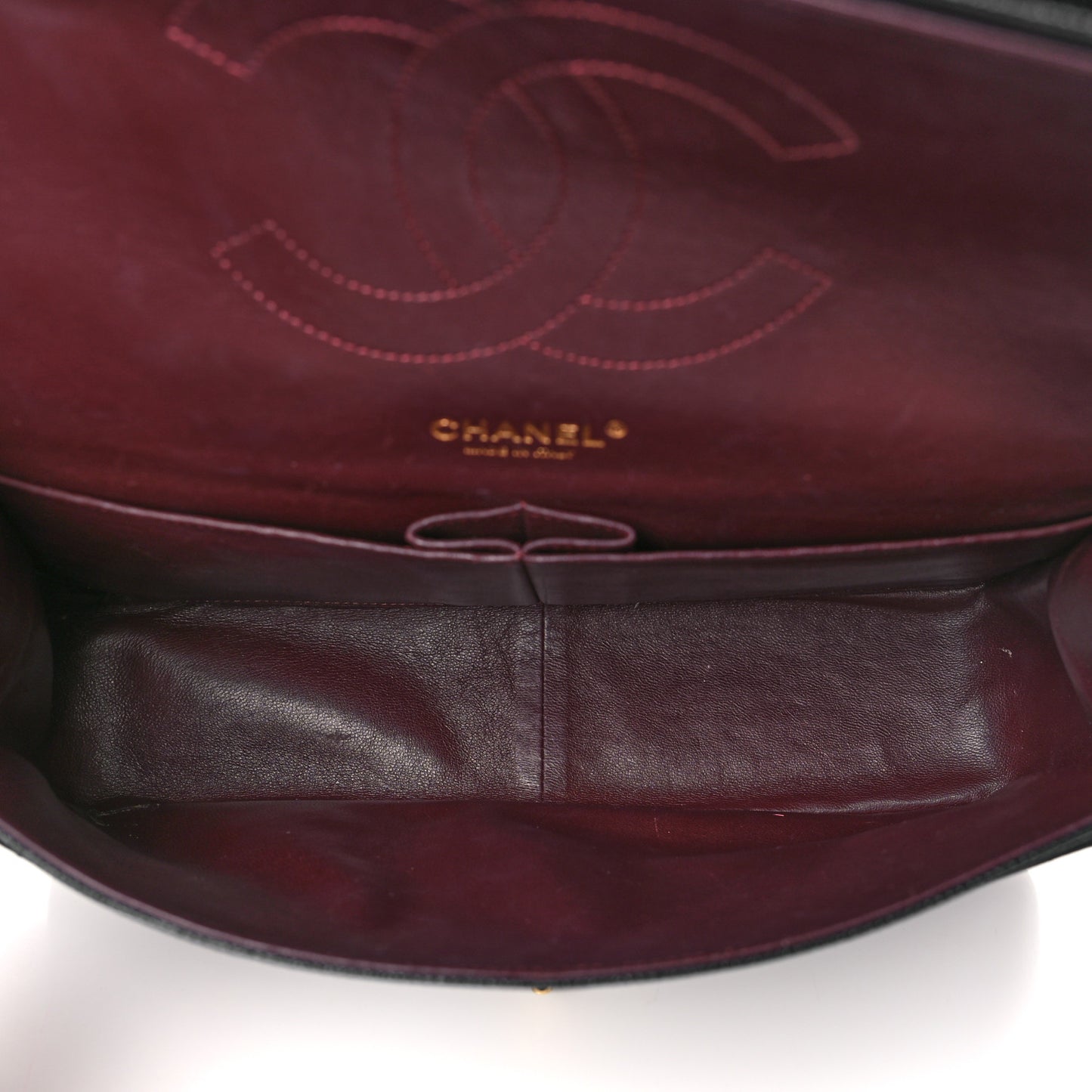 Caviar Quilted Jumbo Double Flap Black