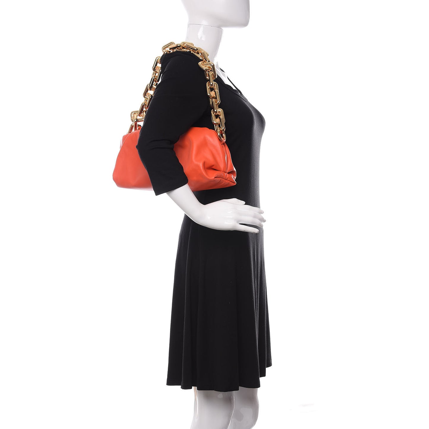 Calfskin The Pouch Chain Orange