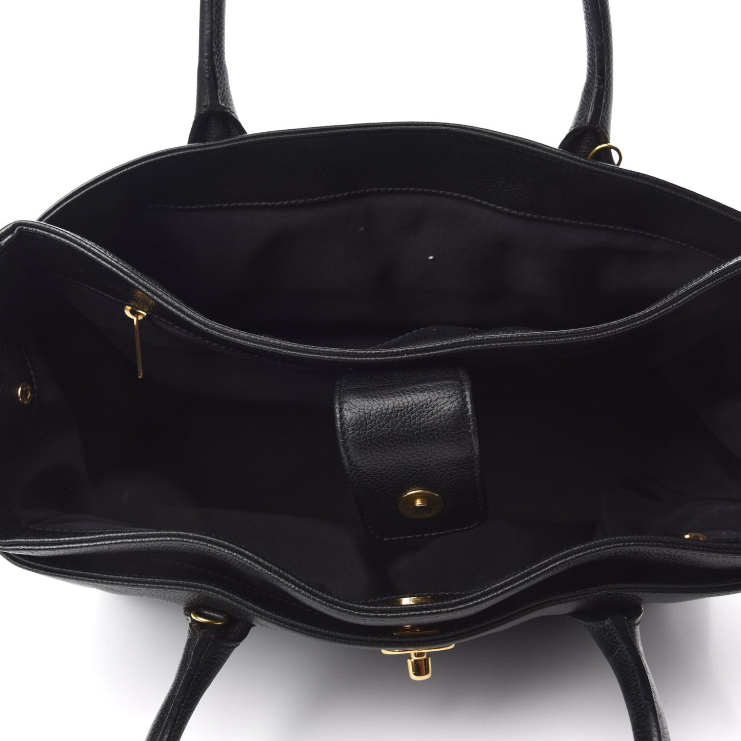 Calfskin Cerf Executive Shopper Tote Black