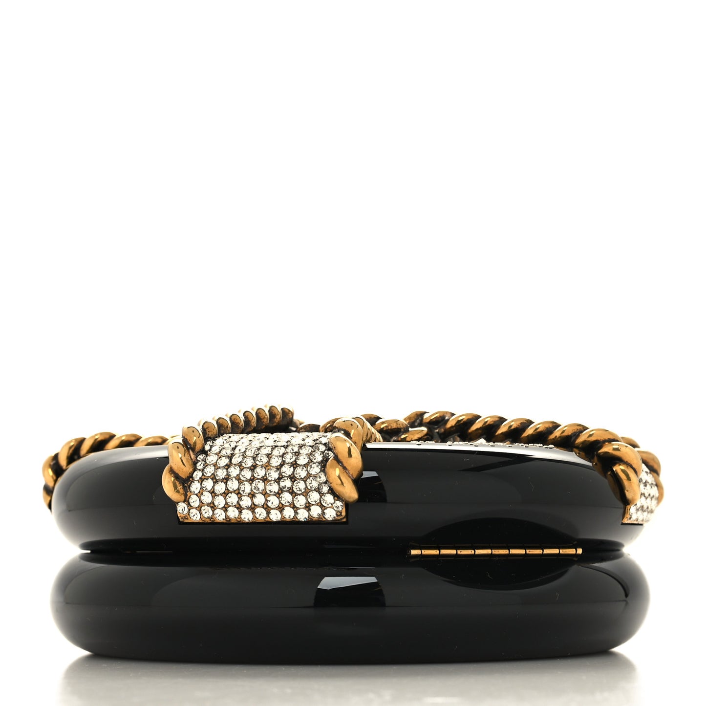 Resin Crystal Rescue Wheel Minaudière Black