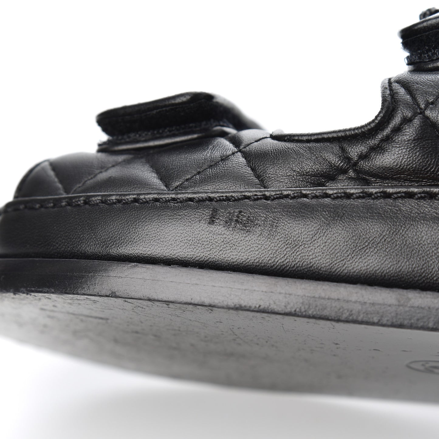 Lambskin Velcro Dad Sandals 36.5 Black