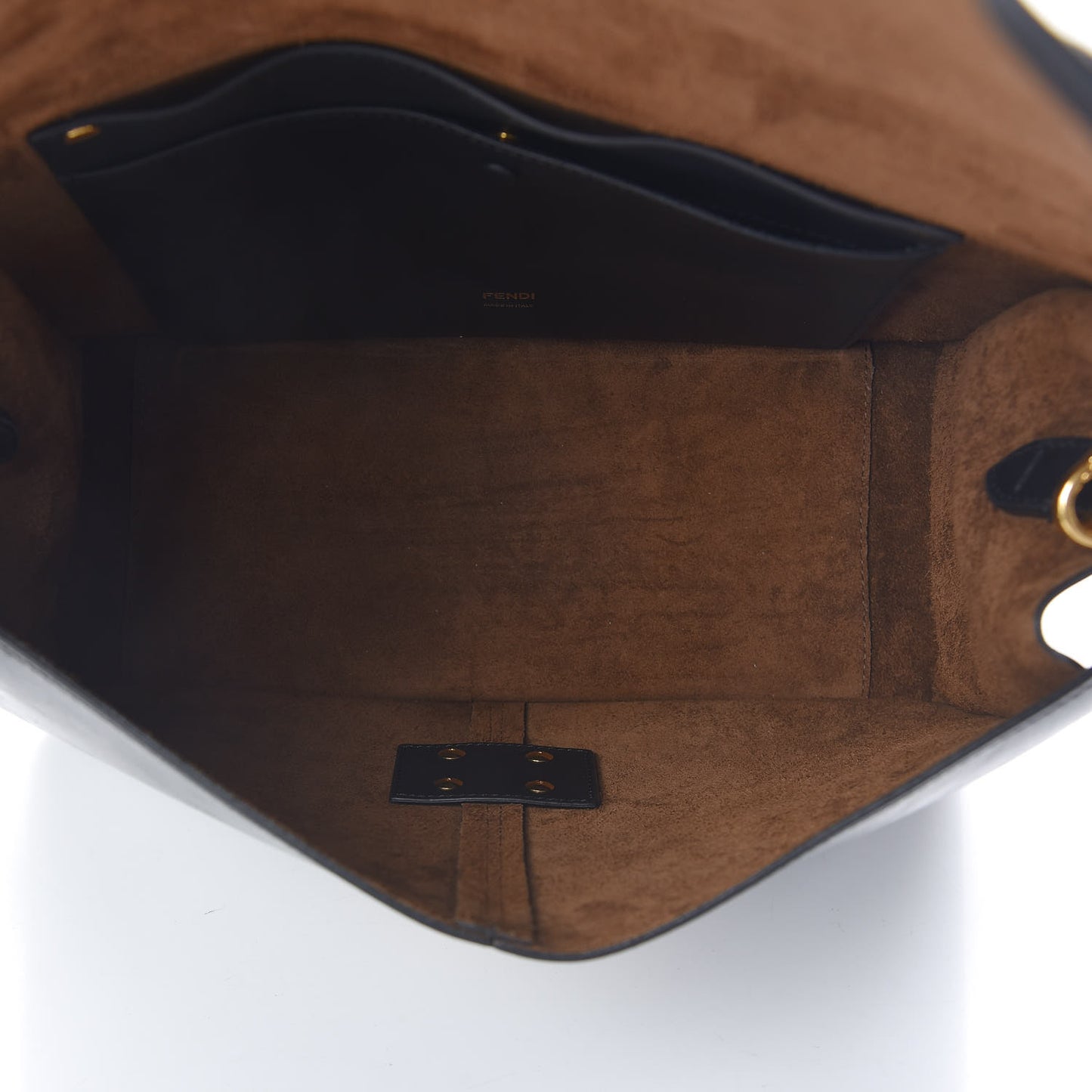 Agnello Old Shine Large Kan U Shoulder Bag Black