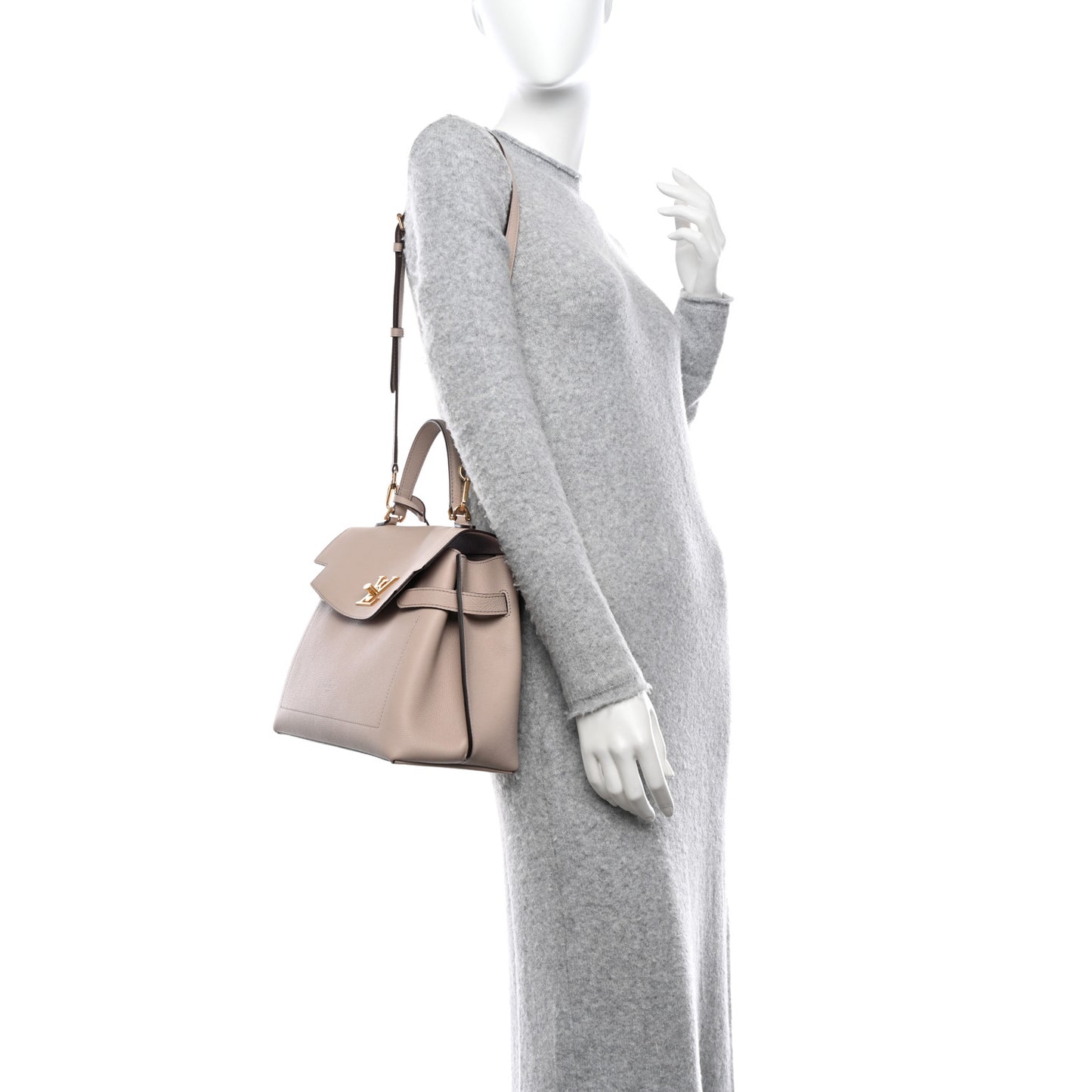 Soft Calfskin Lockme Ever MM Greige