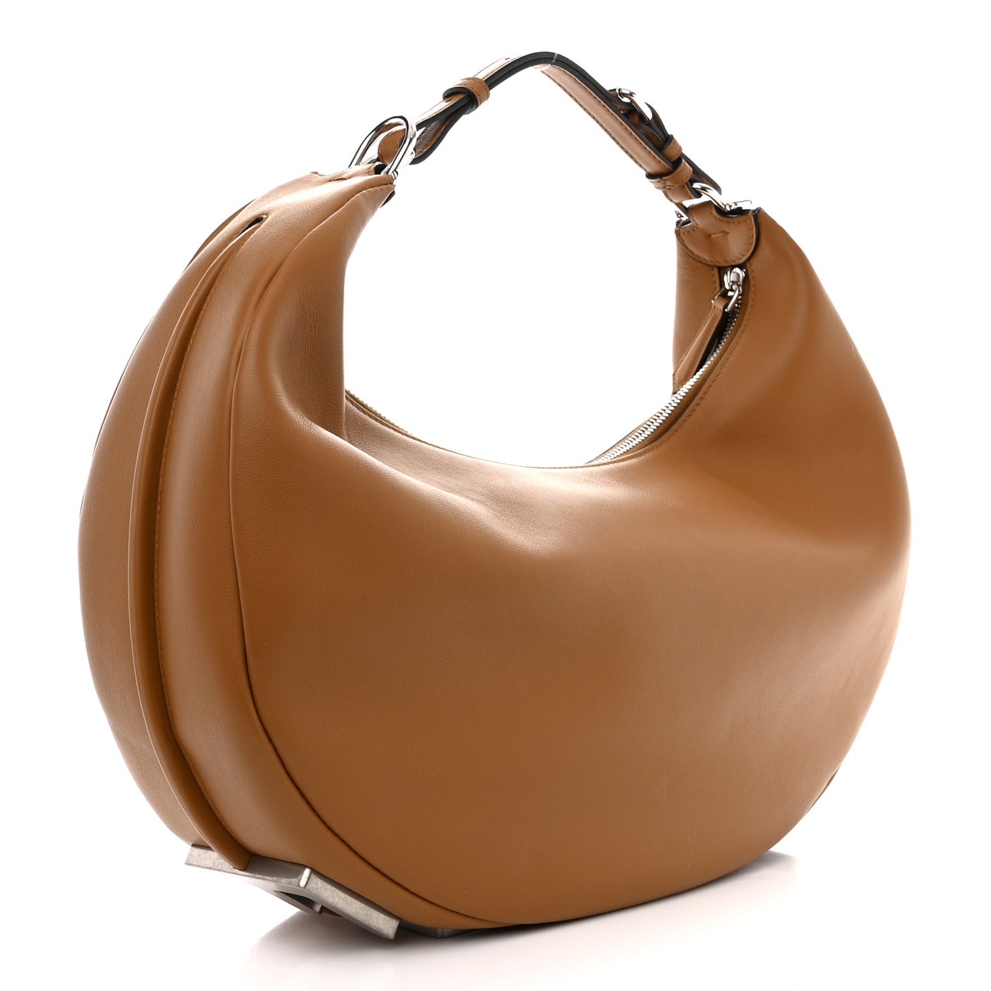 Vitello Grace Matte Medium Fendigraphy Hobo Bag Caramello