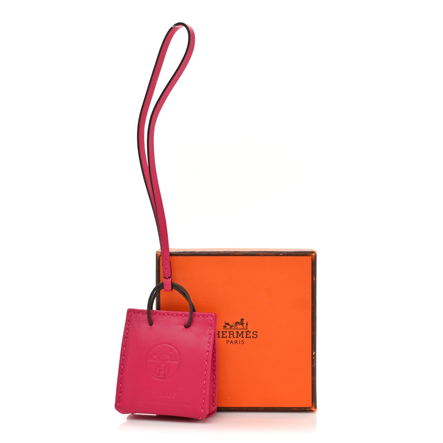 Milo Lambskin Swift Shopping Bag Charm Rose Mexico