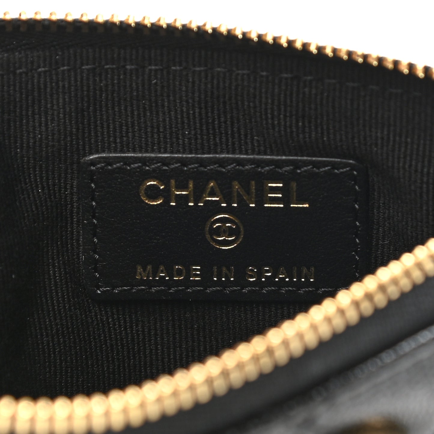 Caviar Quilted Studded CC Small Pouch Black