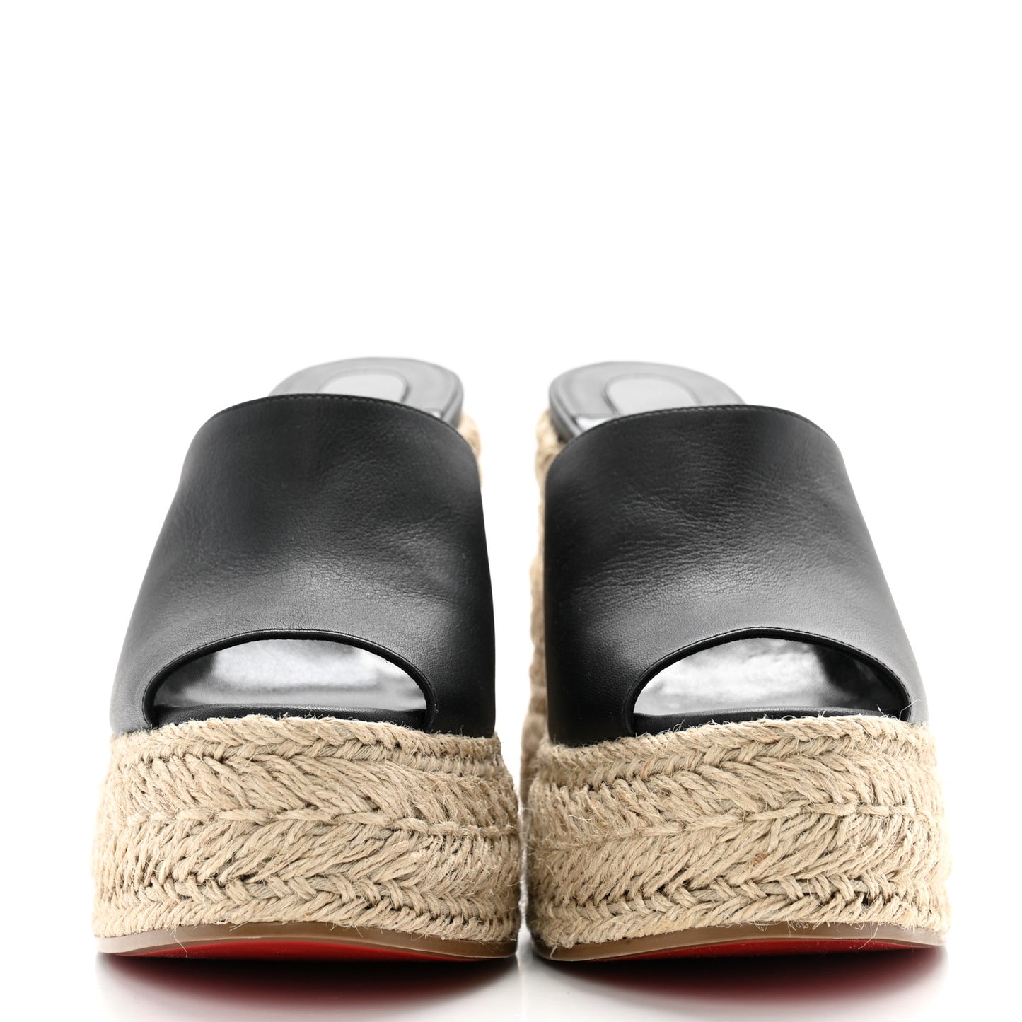 Calfskin Ariella Zeppa 130 Espadrille Sandals 37 Black Naturel