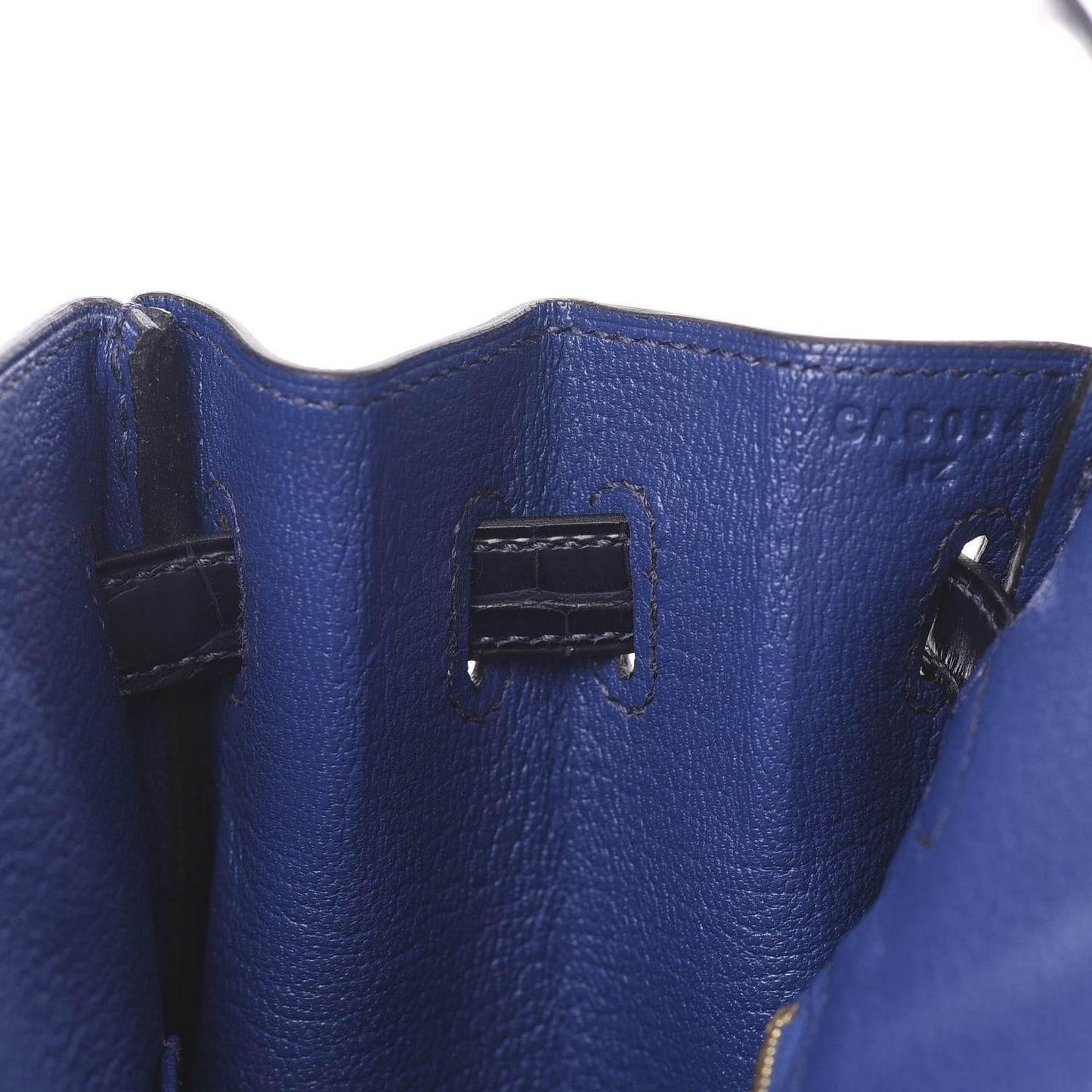 Taurillon Novillo Matte Alligator Birkin Touch 25 Bleu Saphir Marine