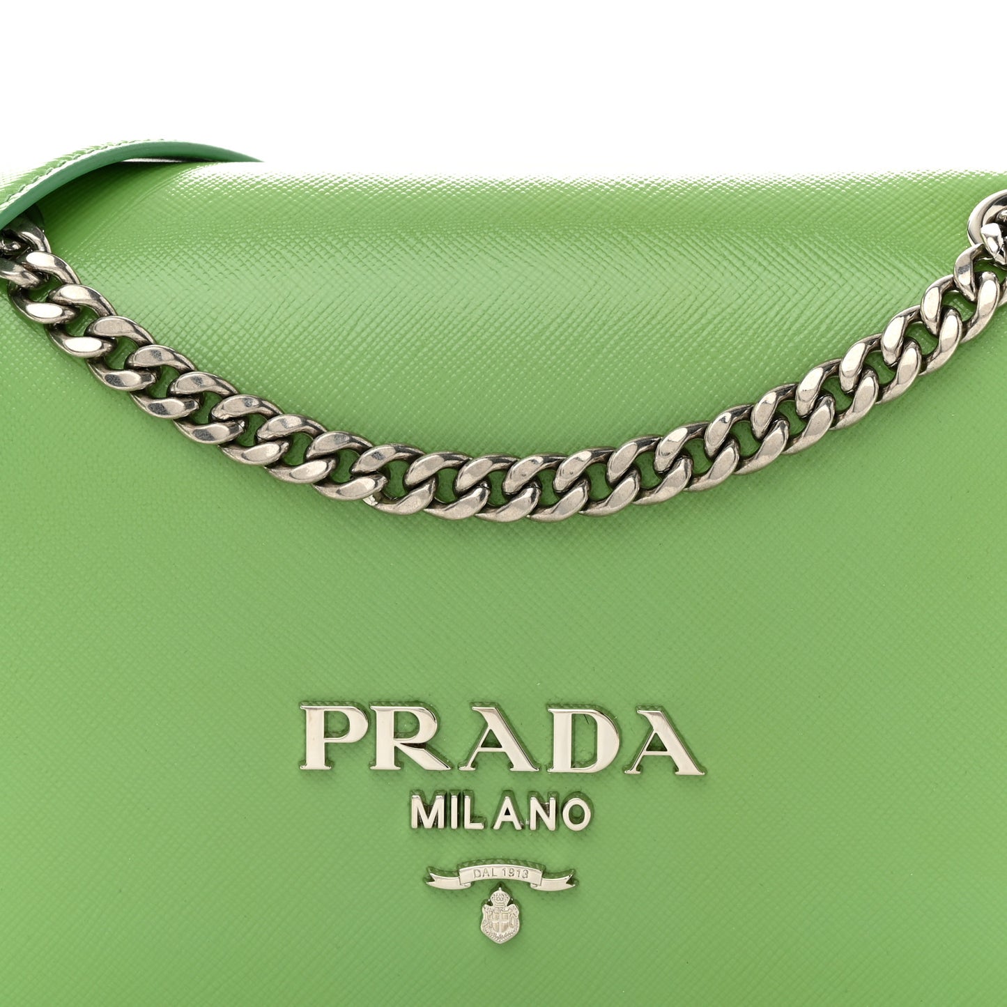 Saffiano Vernice Chain Shoulder Bag Green