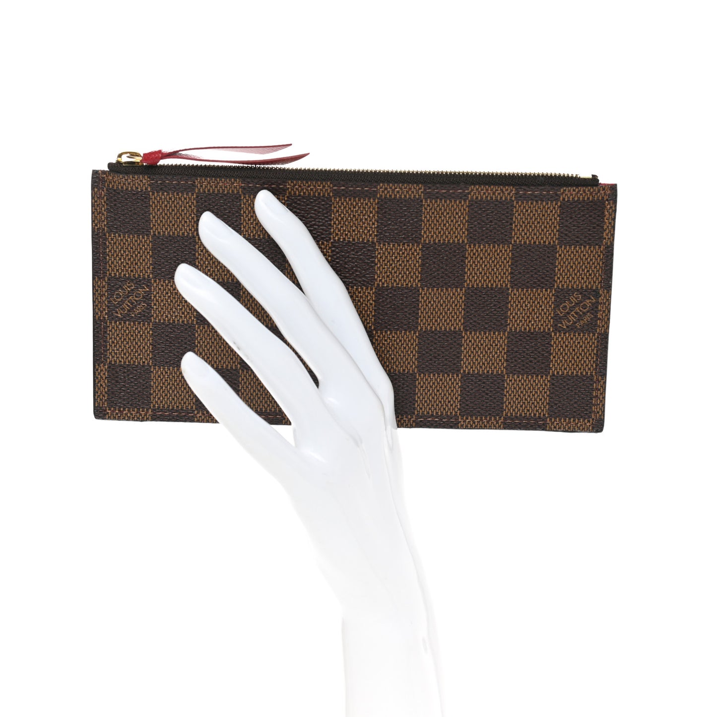 Damier Ebene Felicie Chain Wallet Zippered Insert