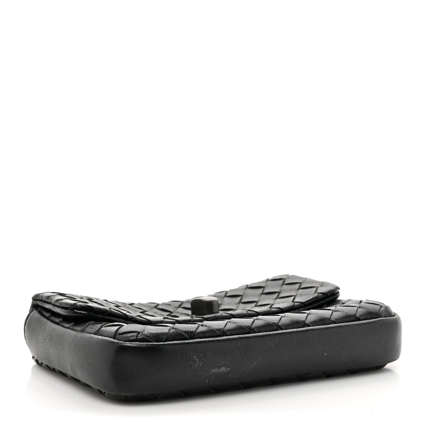 Nappa Intrecciato Turnlock Coin Pouch Black