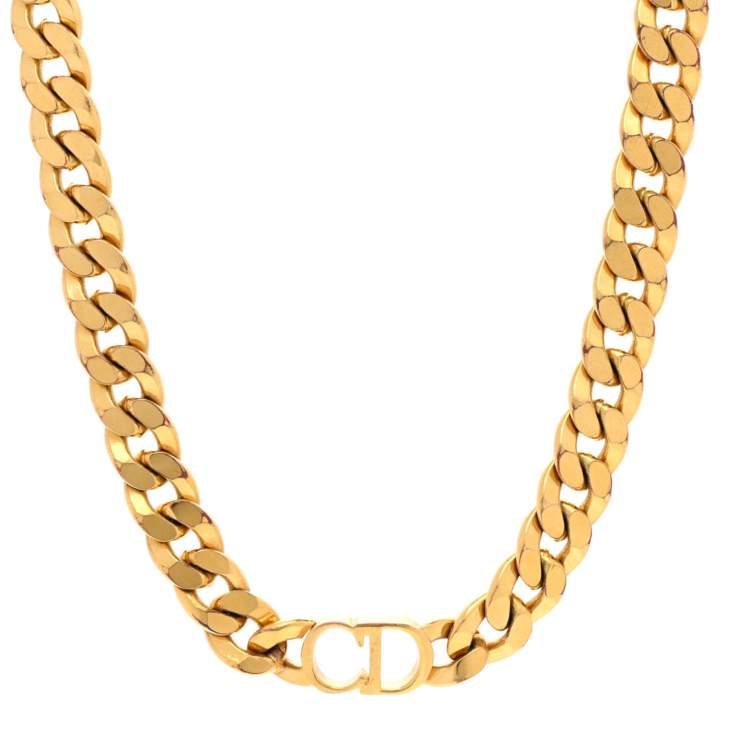 Metal CD Choker Necklace Gold