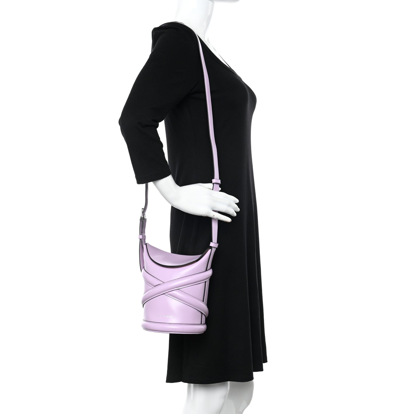 Calfskin The Curve Small Shoulder Bag Lilac