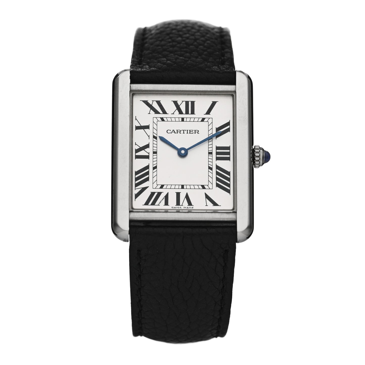 Stainless Steel Calfskin 27mm Tank Solo Quartz Watch