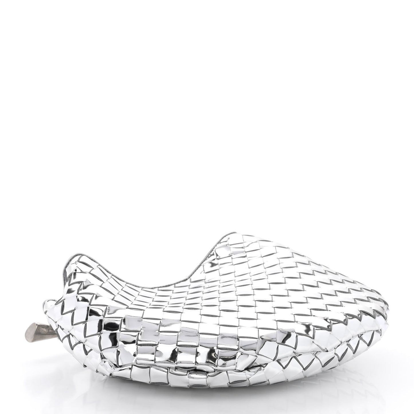 Mirror Laminated Nappa Intrecciato Sardine Bag Silver