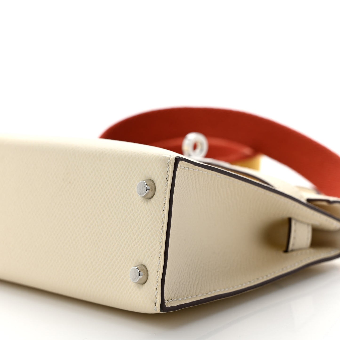 Epsom Mini Kelly Sellier 20 Nata Jaune Ambre Brique