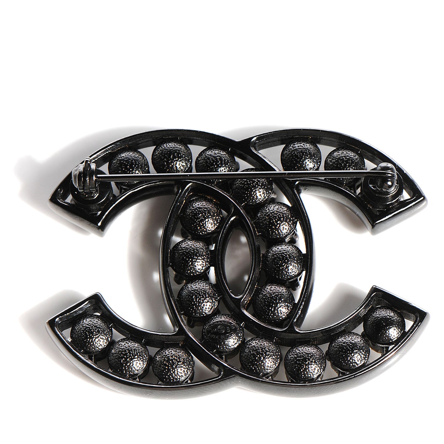 Crystal CC Brooch Black