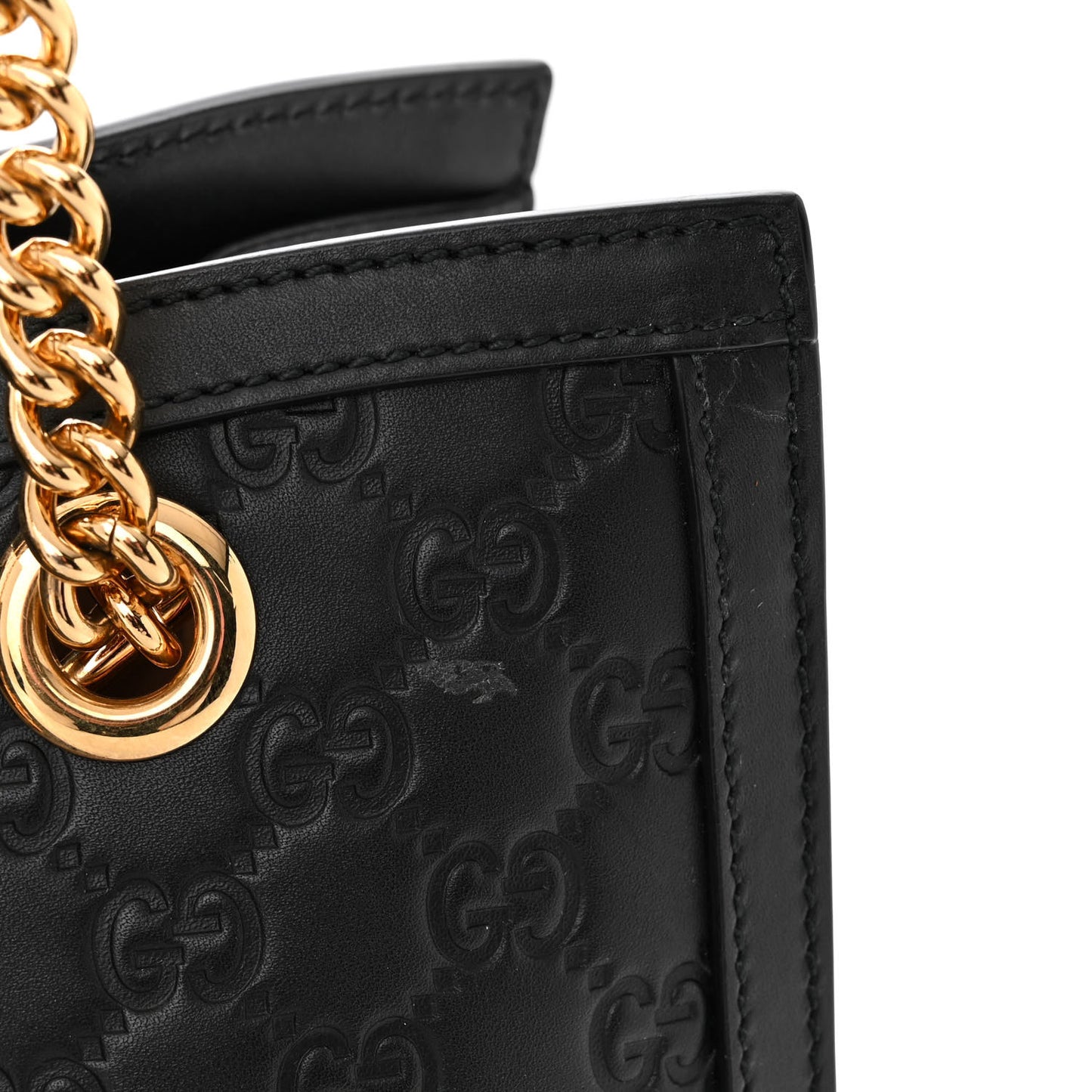 Guccissima Medium Padlock Tote Black