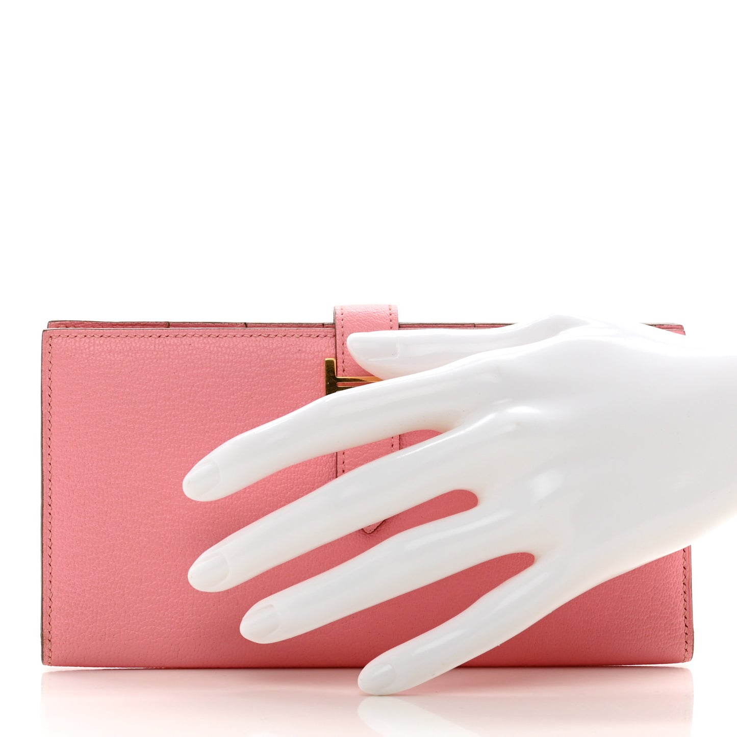 Chèvre Mysore Bearn Gusset Wallet Rose Confetti