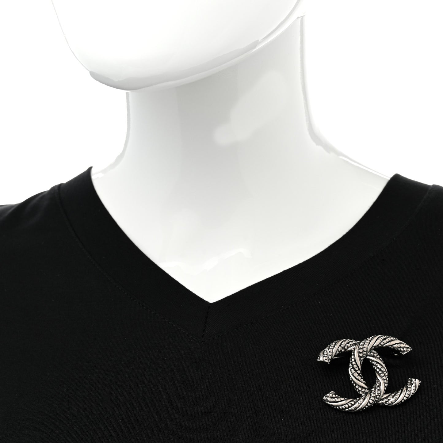 Ruthenium Twisted CC Brooch