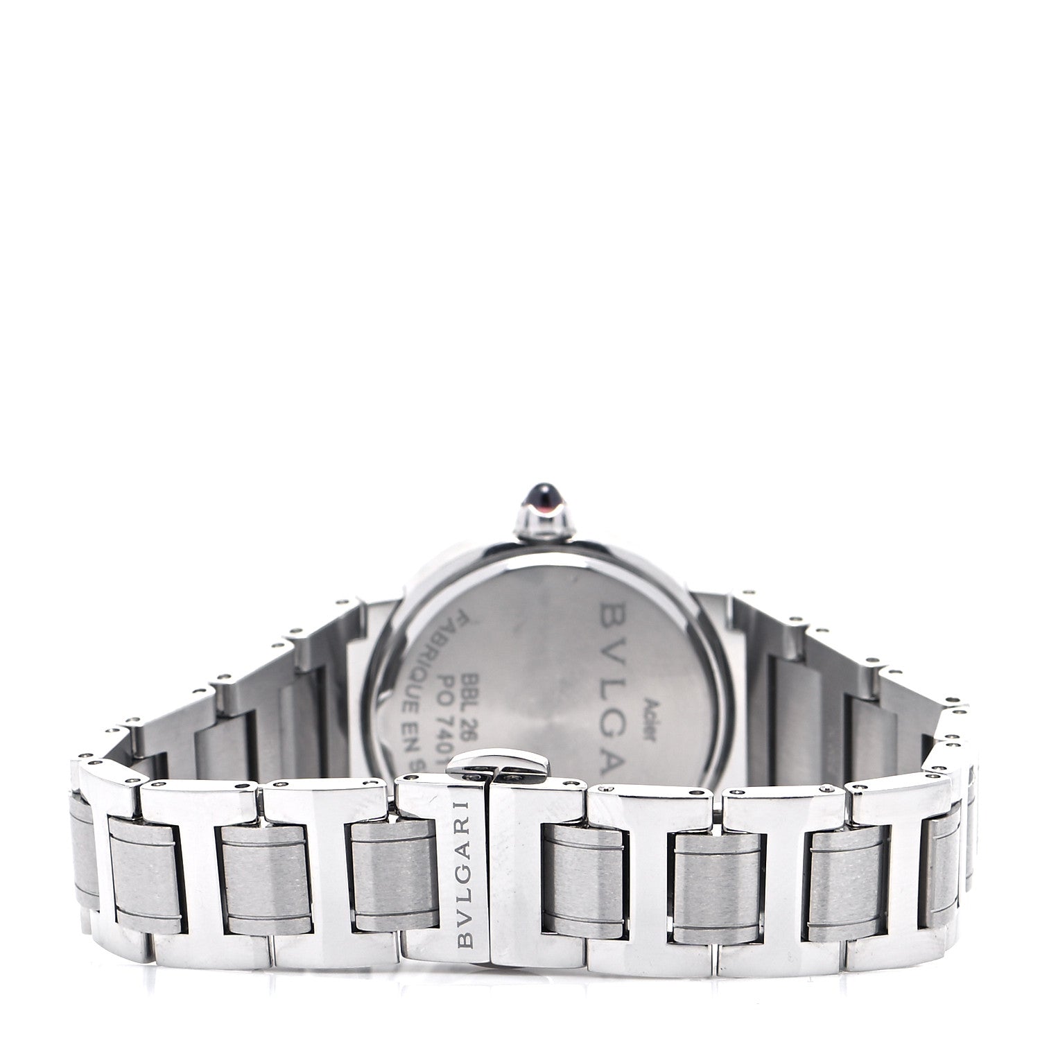 Bulgari Stainless Steel Diamond 26mm Quartz Watch Purple 3 of 5
