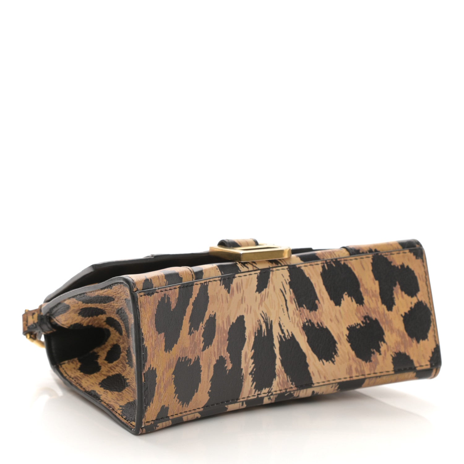 Balenciaga Smooth Calfskin Leopard Print Hourglass Top Handle Bag XS Beige 4 of 9