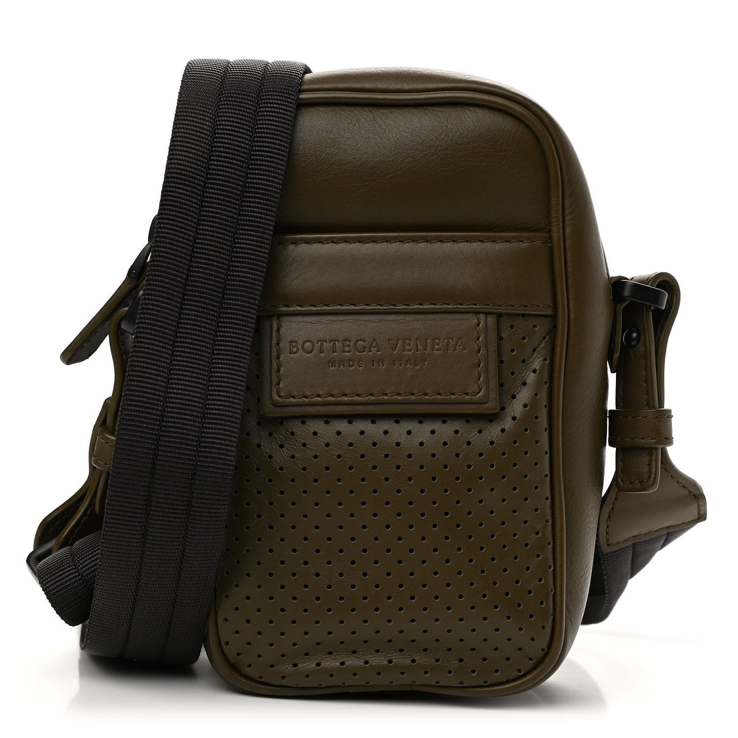 Perforated Calfskin Leggero Crossbody Mustard