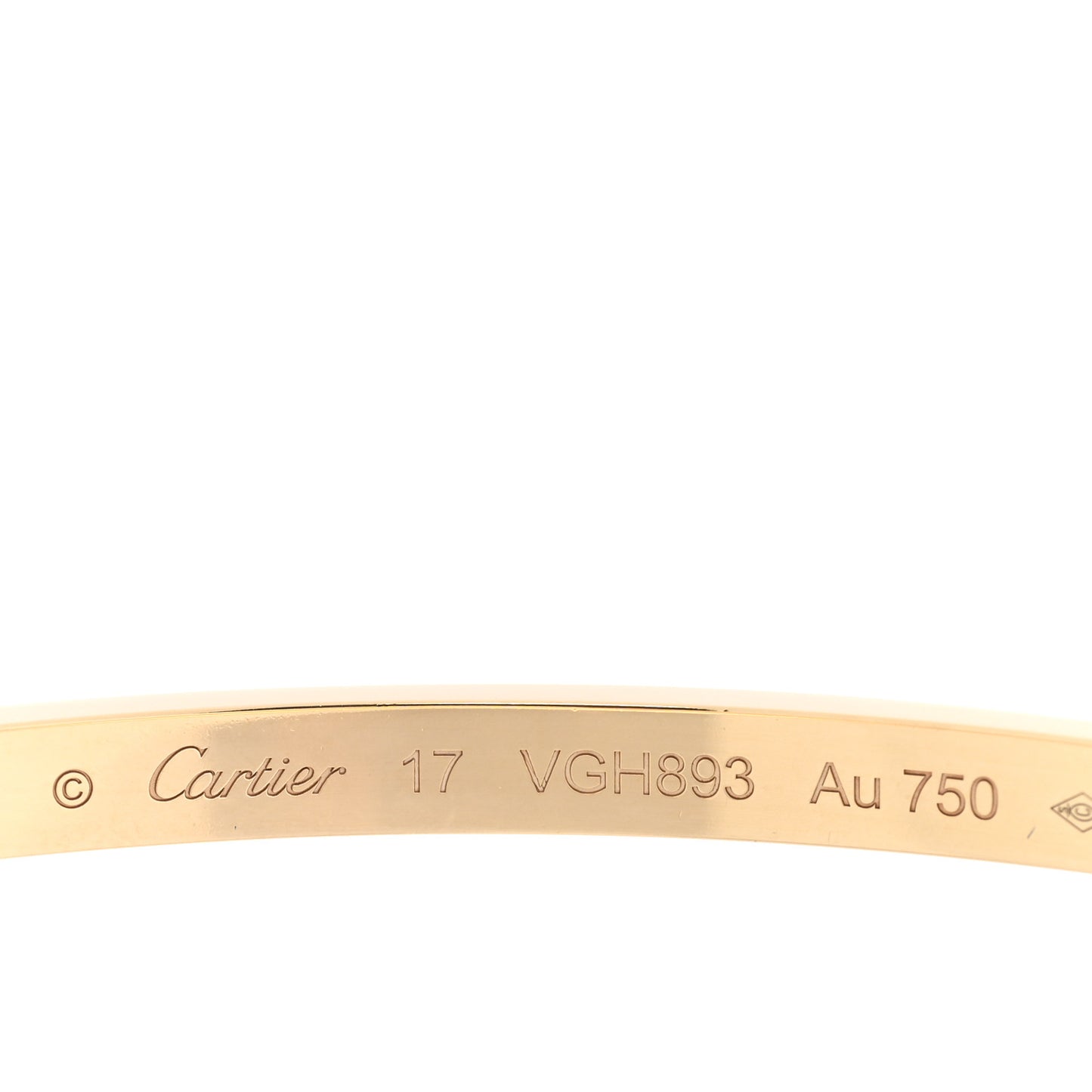 18K Yellow Gold Small LOVE Bracelet 17